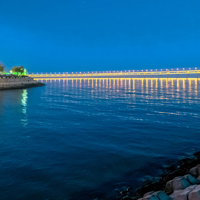 天津滨海新区夜景图片,美丽的水上乐园