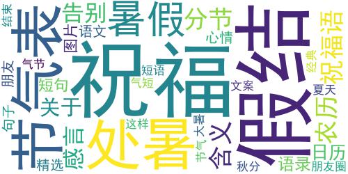 2021大暑节气的心情说说 大暑的经典祝福语文案_词云图