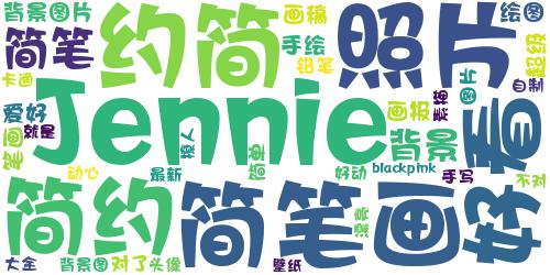 最新自制Jennie手绘好看的背景图 撩人是我的爱好动心就是你的_词云图