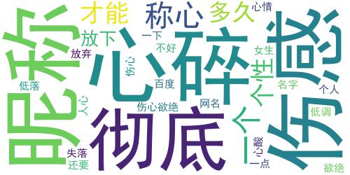 让人伤心低落个性伤感微信网名 还要多久你才能放下他_词云图