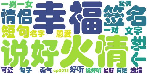 520秀恩爱情侣签名2018最新 最幸福浪漫的情侣签名一对_词云图