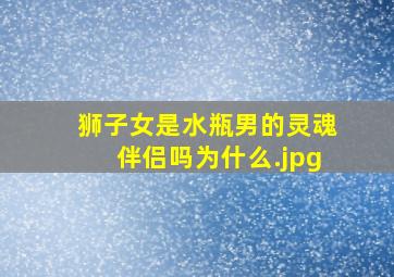 狮子女是水瓶男的灵魂伴侣吗为什么