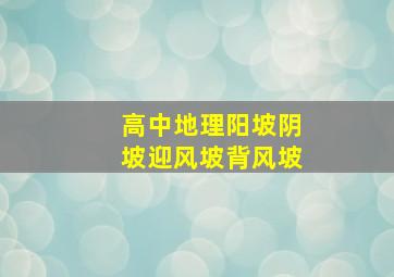 高中地理阳坡阴坡迎风坡背风坡