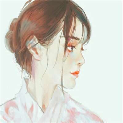 素描头像女生唯美 彩色素描可爱女生_15