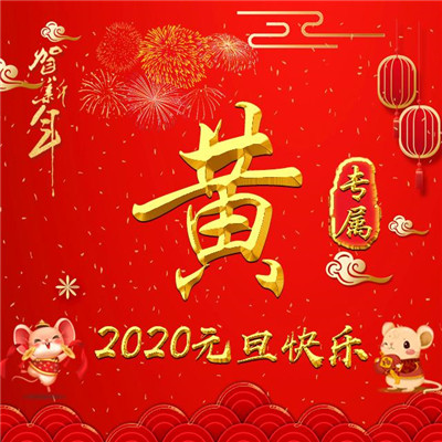 2020元旦快乐微信头像，用你的姓氏贺新年_3