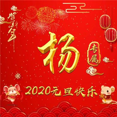 2020元旦快乐微信头像，用你的姓氏贺新年_6