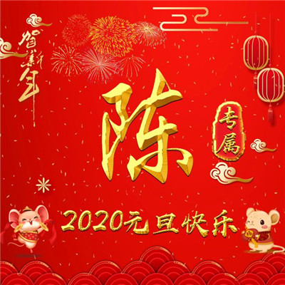 2020元旦快乐微信头像，用你的姓氏贺新年_11