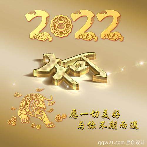 2022虎年百家姓氏头像，立体金字逐梦2022_5