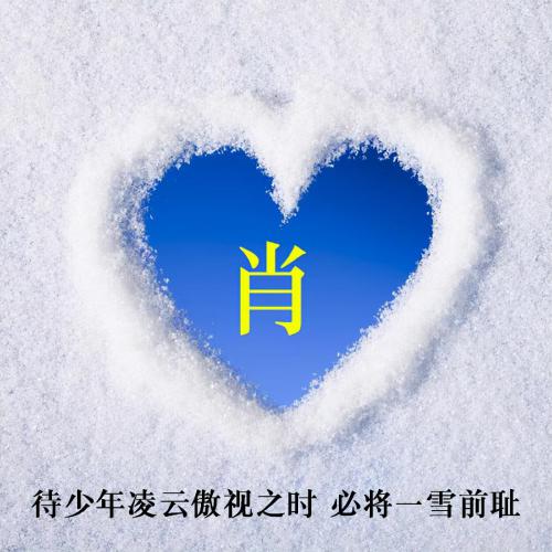 雪景爱心姓氏头像120张，待少年凌云傲视之时，必将一雪前耻_4