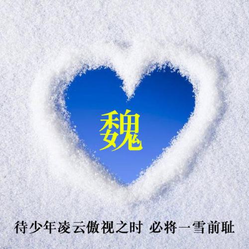 雪景爱心姓氏头像120张，待少年凌云傲视之时，必将一雪前耻_11