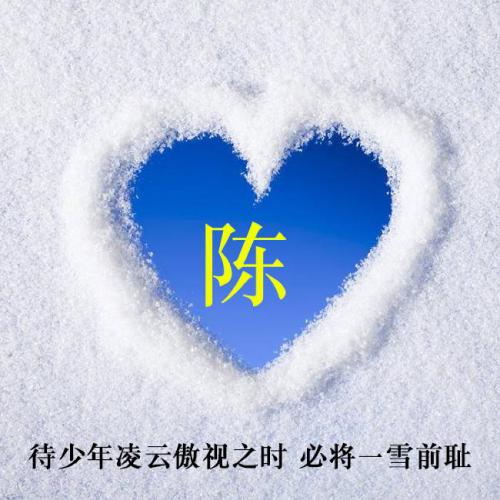 雪景爱心姓氏头像120张，待少年凌云傲视之时，必将一雪前耻_36