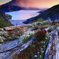 唯美高山湖泊高清风景头像,夕阳和晚霞下更迷人_4