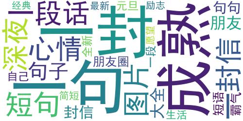 2020全新励志说说致自己 2020微信一句话说说励志大全_词云图