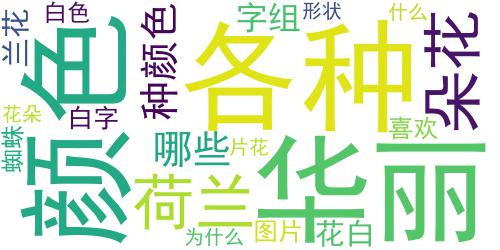 你喜欢花朵吗,爱什么颜色的,白字蜘蛛兰图片_词云图