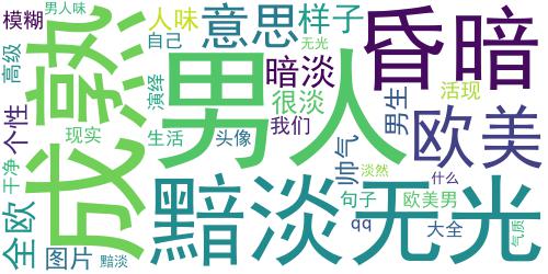 生活已模糊黯淡,演绎着自己的生活_个性帅气qq欧美男生头像大全_词云图