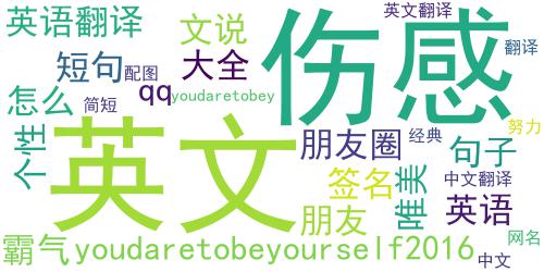 2016英文带翻译的说说个性版 you dare to be y_词云图