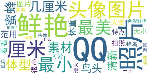 小清新蜂鸟QQ头像图片,体型小色彩鲜艳_词云图