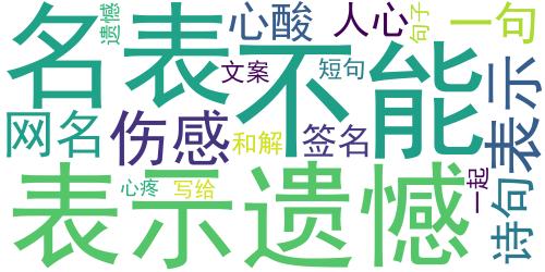 不能跟遗憾和解伤感的签名 一句让人心疼的遗憾签名_词云图