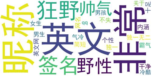 干净有野性网名霸气 霸气十足非常野性的网名_词云图