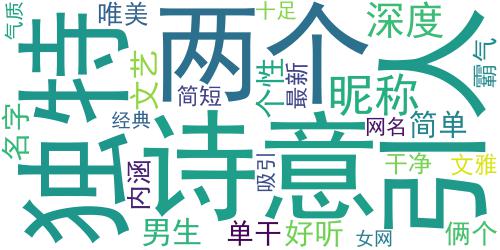 两个字男生网名文艺有气质 2019最新男生网名经典两个字_词云图