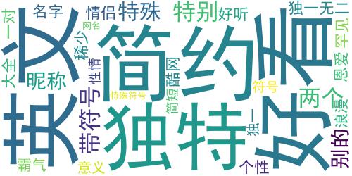 最火特殊网名二字情侣 罕见浪漫的二字情侣网名_词云图