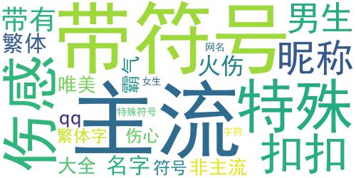 2020年伤感网名带符号 非主流伤感网名繁体字大全_词云图