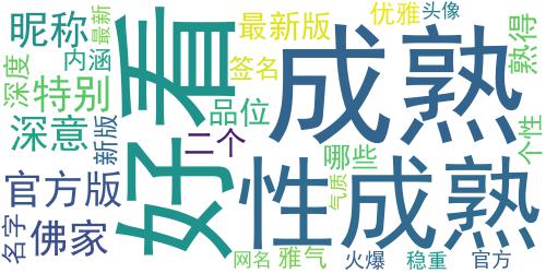 成熟有内涵的微信名2018 特别有品位的微信昵称_词云图