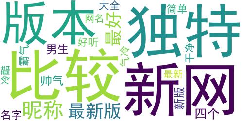 帅气的四个字男生网名2019最新 男生网名大全好听又帅气_词云图