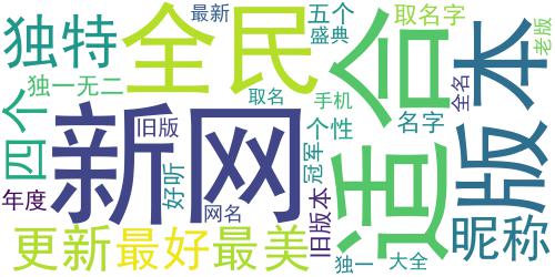 全民k歌最好听的网名五个字2018 适合全民k歌的个性网名大全_词云图