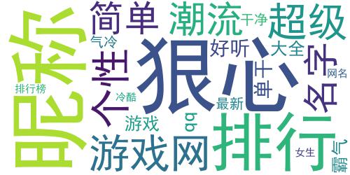 2021很潮流霸气的游戏网名 超级拉风的高冷霸气网名_词云图