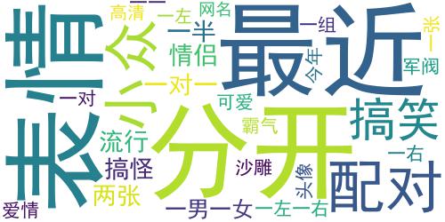 抖音沙雕情头一对一人一张 今年流行的搞笑情侣头像2020_词云图