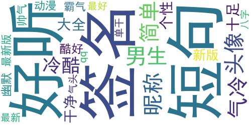 2021超拽帅气的八字签名 个性酷拽的签名大全_词云图