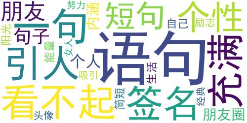 微信签名一句话至自己正能量2018 你不努力生活就会被看不起_词云图