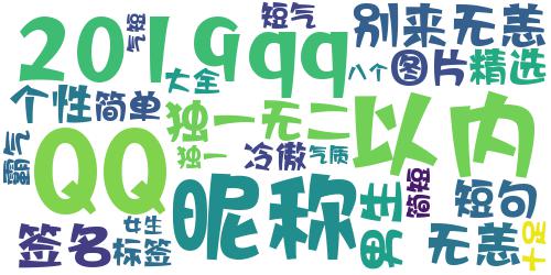 qq霸气个性签名八个字2019精选 别来无恙你还狗样_词云图