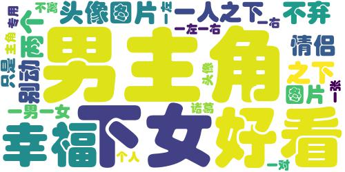 我的男神你别动,他只是我一人的_幸福情侣头像一对两个人一张带字_词云图