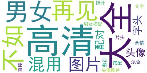 2015男女混搭文字头像 敷衍不如直接推开我说再见_词云图