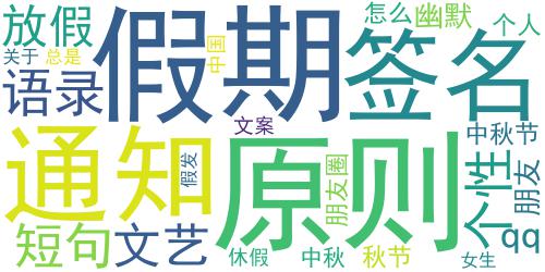 中秋节放假个性签名2015 中国放假的原则欠的总是要还的_词云图