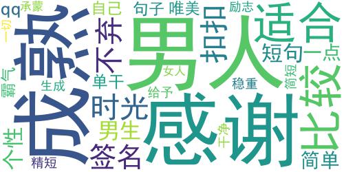 励志的个性签名适合男生比较成熟 承蒙时光不弃感谢一切给予_词云图