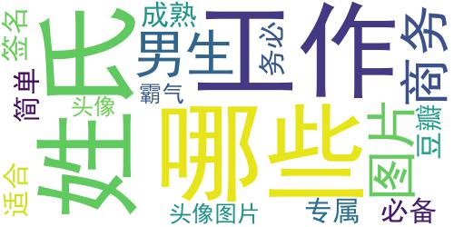 适合工作的微信头像 商务必备头像签名姓氏专属的_词云图